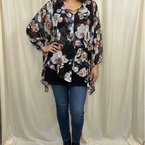 Apt. 9 Women's Black Floral Blouse